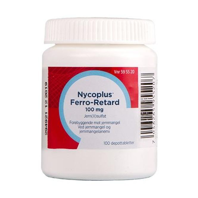 Hovedbilde Nycoplus ferro-retard tablett 100 mg 100 stk