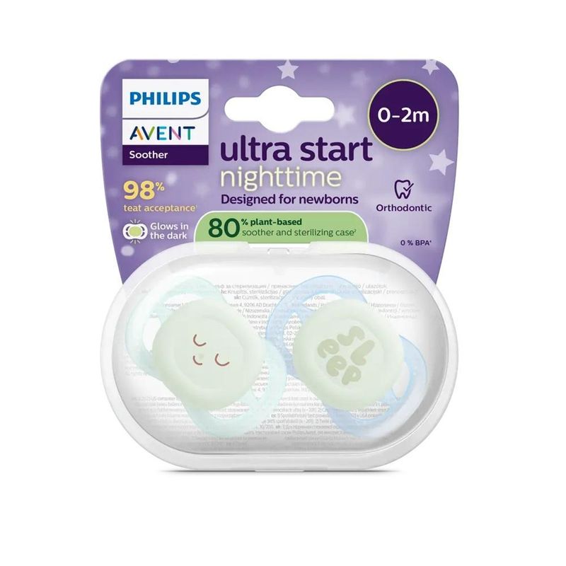 Philips avent ultra start night narresmokk blå/grønn 0-2mnd 2 stk