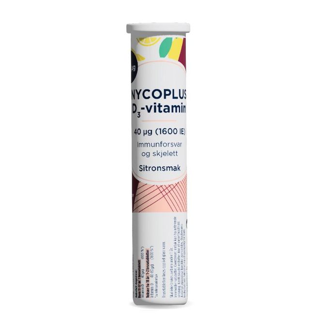 Hovedbilde Nycoplus D3-vitamin brusetablett 40 mcg sitron 20 stk