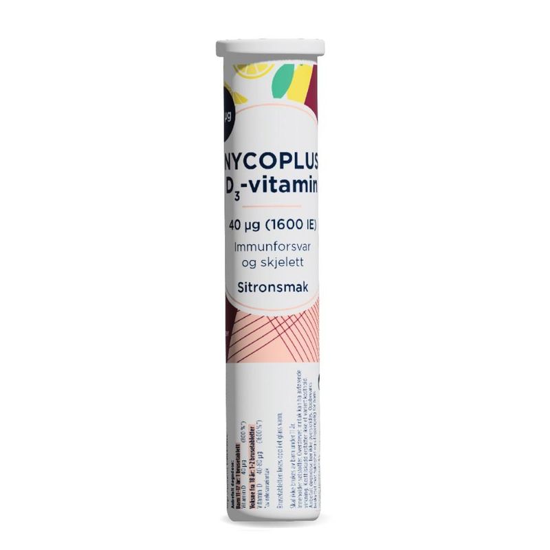Nycoplus D3-vitamin brusetablett 40 mcg sitron 20 stk
