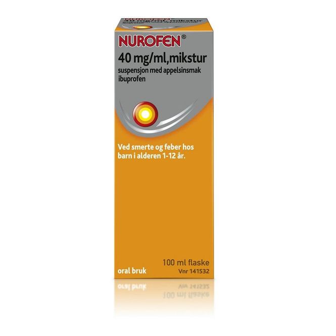 Hovedbilde Nurofen mikstur 40 mg/ml appelsin 100 ml