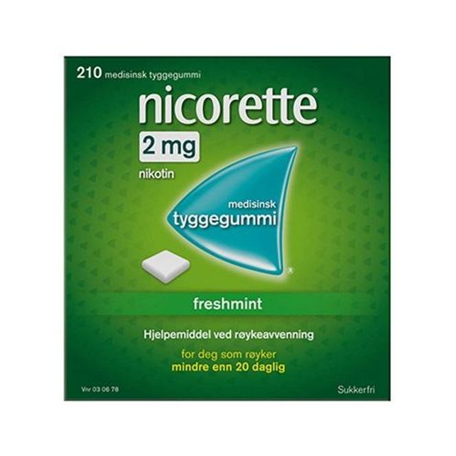 Hovedbilde Nicorette tyggegummi 2 mg freshmint 210 stk
