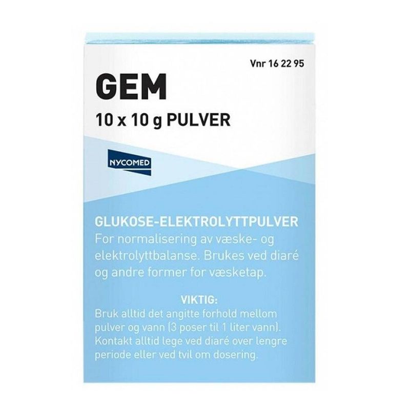 Gem pulver til mikstur 10 x 10 gram