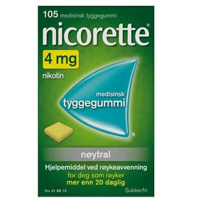 Hovedbilde Nicorette tyggegummi 4 mg 105 stk