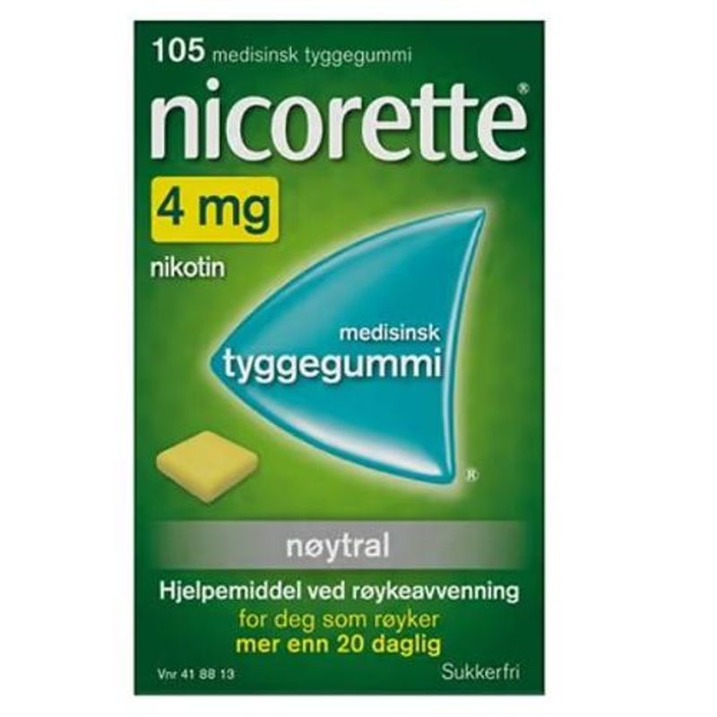 Nicorette tyggegummi 4 mg 105 stk