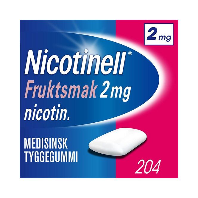 Hovedbilde Nicotinell tyggegummi 2 mg frukt 204 stk