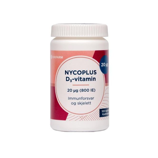 Hovedbilde Nycoplus D3-vitamin tablett 20 mcg 100 stk