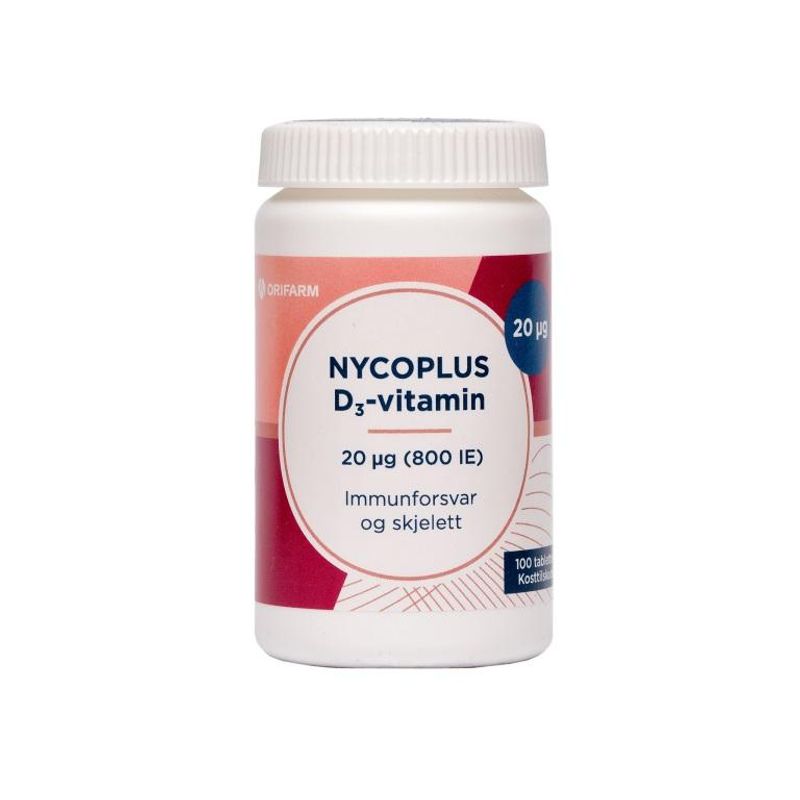 Nycoplus D3-vitamin tablett 20 mcg 100 stk