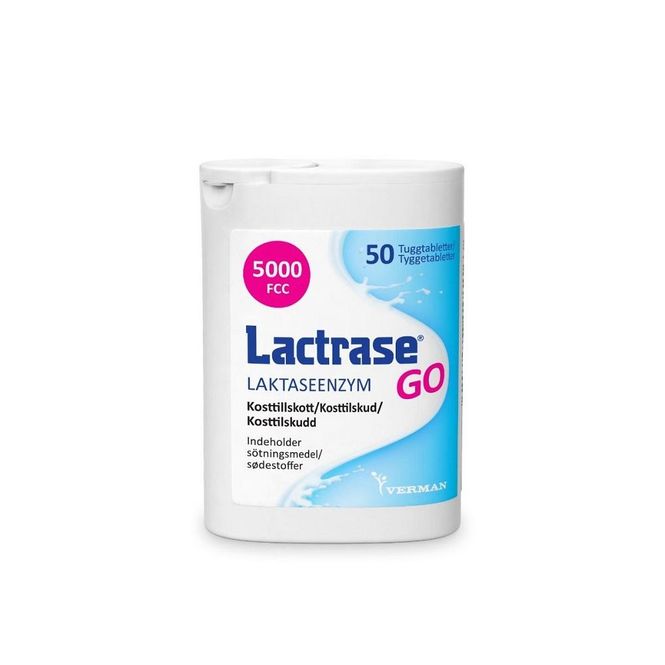 Hovedbilde Lactrase go tyggetablett 50 stk