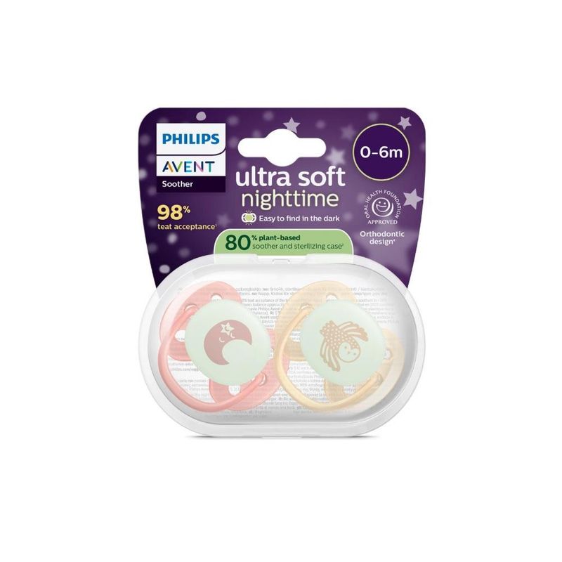 Philips avent ultra soft night narresmokk gul/rosa 0-6 2 stk