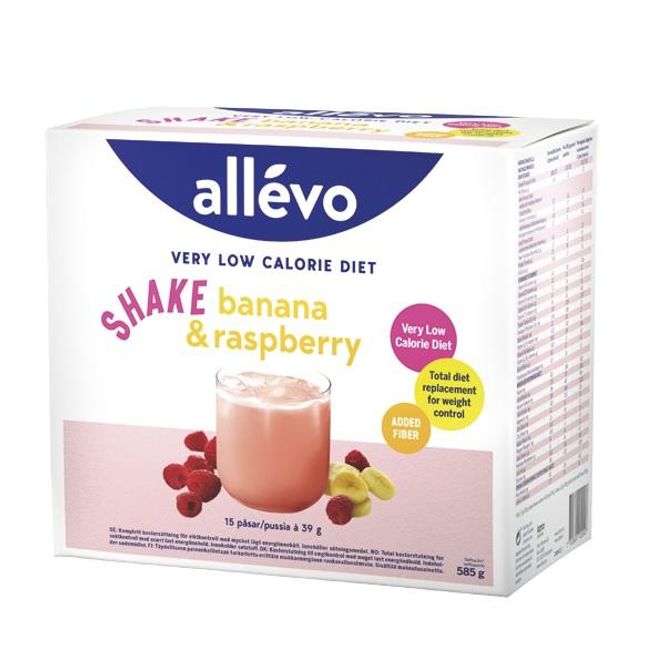 Hovedbilde Allevo vlcd shake banan & raspberry 15 x 39 gram 