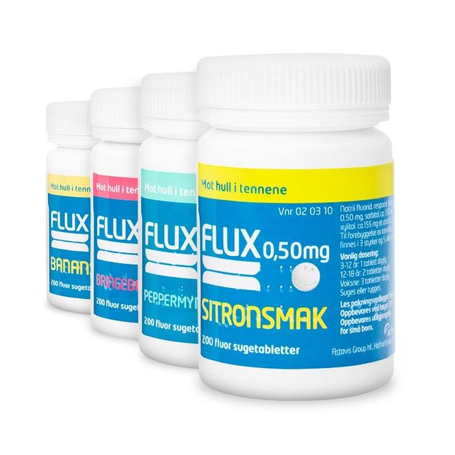 Hovedbilde Flux 0,50 mg banansmak 200 sugetabletter