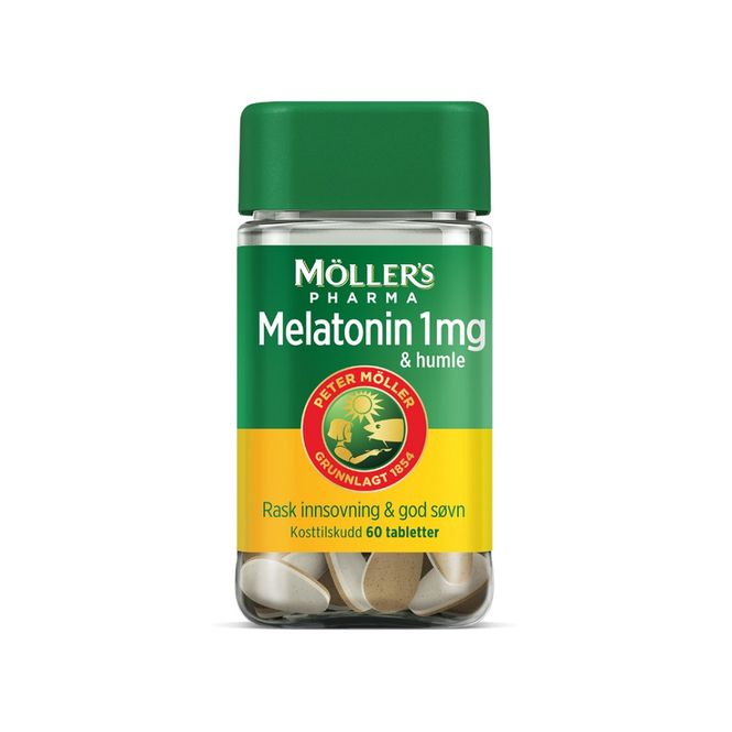 Hovedbilde Møllers melatonin1 mg & humle  tablett 60 stk